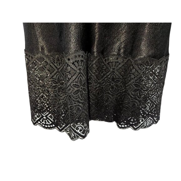 VTG Victorias Secret Lingerie Gold Label 90s Sz M Black Satin Chemise Nightie - Picture 6 of 9